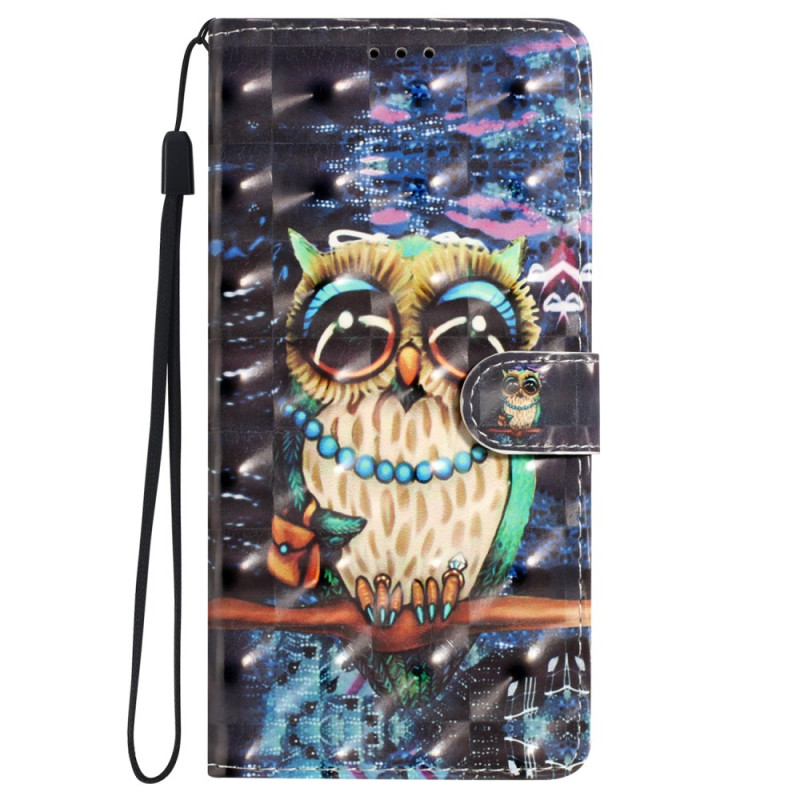 Oppo A98 5G 3D Owl Lanyard Funda
