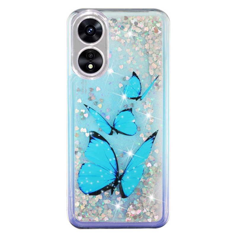 Funda Oppo A17 / A17k Glitter Azul Mariposa