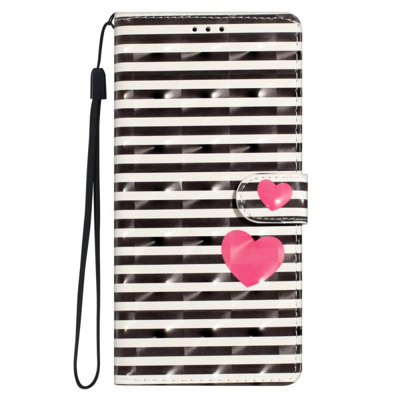 Oppo A96/A76/Realme 9i Funda Colgante
 Rayas y Corazones