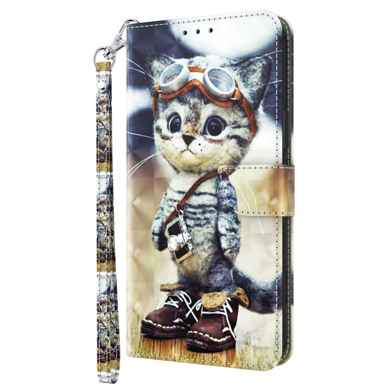 Xiaomi Redmi A3 Aviator Funda con colgante
 de gato