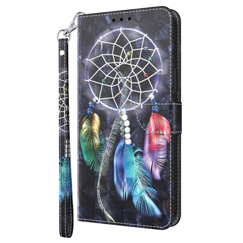 Xiaomi Redmi A3 Dreamcatcher Negro Lanyard Funda
