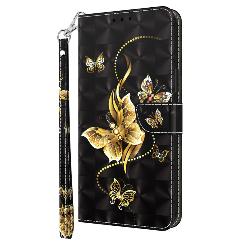 Xiaomi Redmi A3 Gold Butterflies Colgante
 Funda
