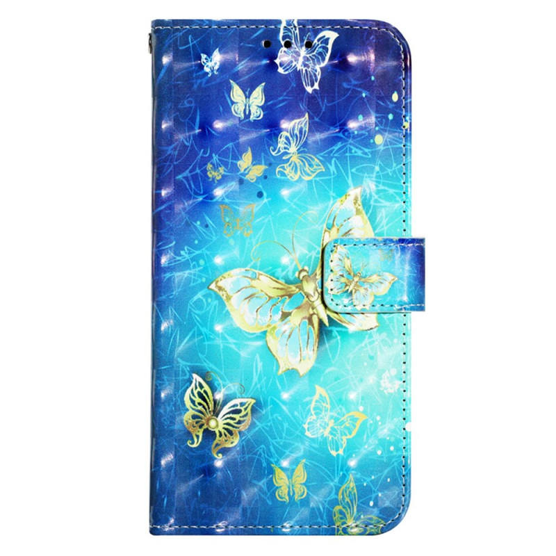 Xiaomi Redmi A3 Funda Mariposa Dorada