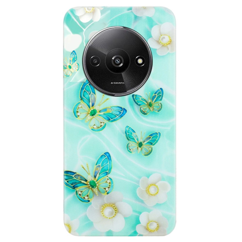 Xiaomi Redmi A3 Caso Mariposas y Flores