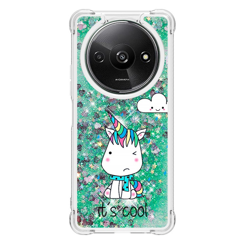 Xiaomi Redmi A3 Glitter Unicorn Funda
