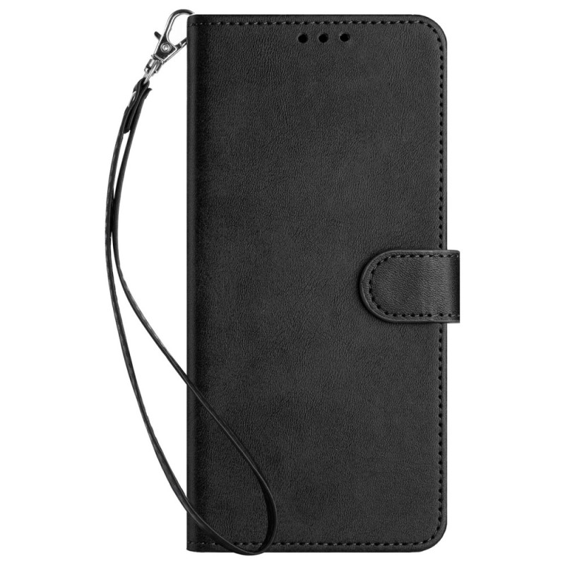 Funda Poco F6 Faux Cuero Liso con Colgante
