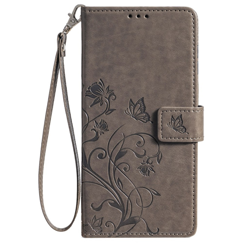 Honor Magic 6 Pro Funda con colgante
 de mariposas y flores