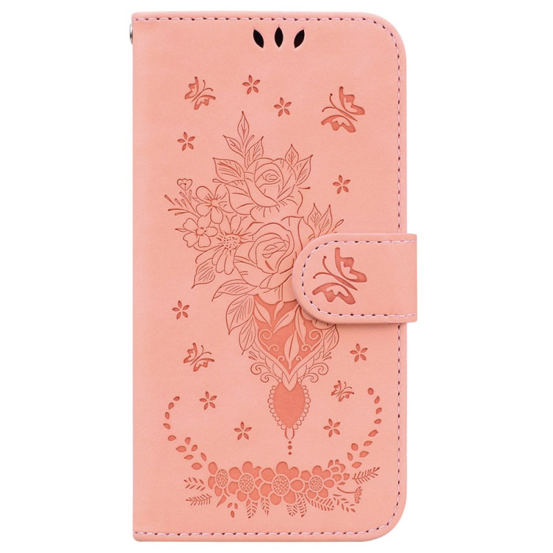 Oppo A60 Rosa y Mariposa Colgante
 Caso