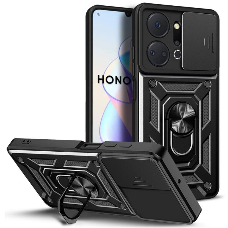 Funda Honor X7a Protector de lente deslizante y anillo de soporte