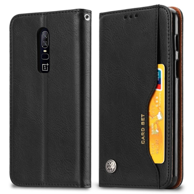 Funda Flip Cover OnePlus 6 Leatherette Card Funda