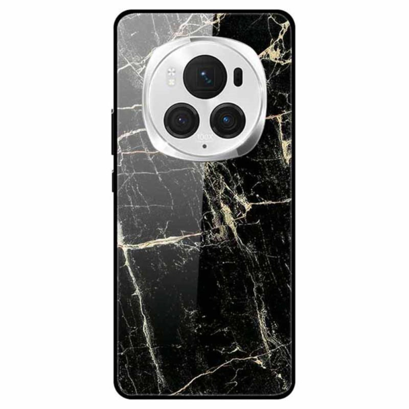 Honor Magic 6 Pro Funda de Vidrio Templado Mármol Negro Platino