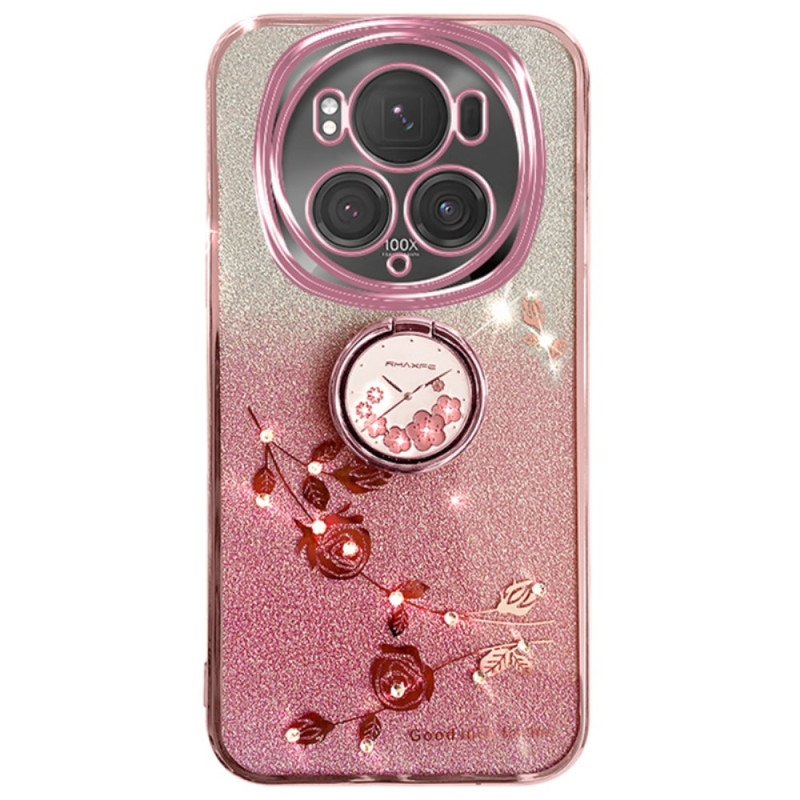 Funda Honor Magic 6 Pro Anillo Soporte Flor y Strass KADEM