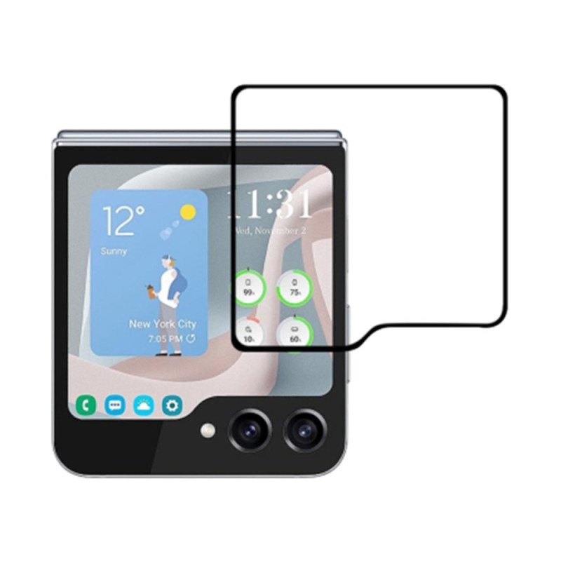 Protector de pantalla de cristal templado para Samsung Galaxy Z Flip 6 Negro Bordes