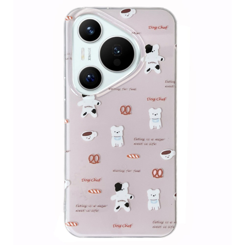 Funda Huawei Pura 70 con estampado de café y perros