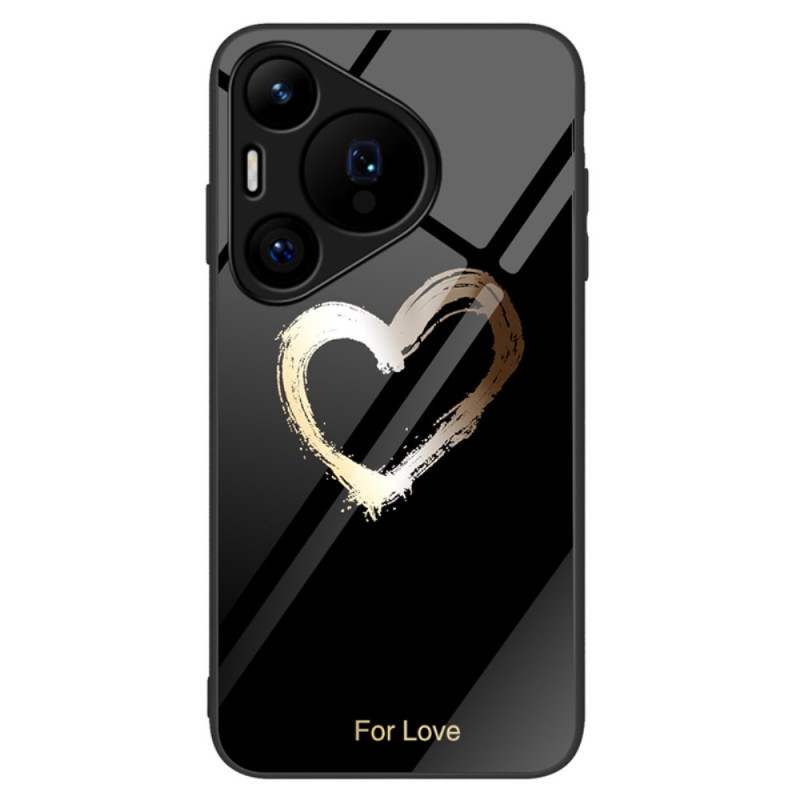 Huawei Pura 70 Hard Cover Corazón de cristal Negro