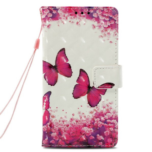 Funda Samsung Galaxy A6 Rojo Mariposas 3D