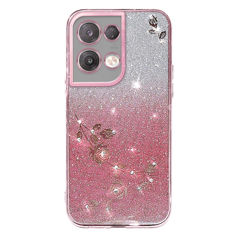 Oppo Reno 8 Pro Flor y Rhinestone Caso KADEM