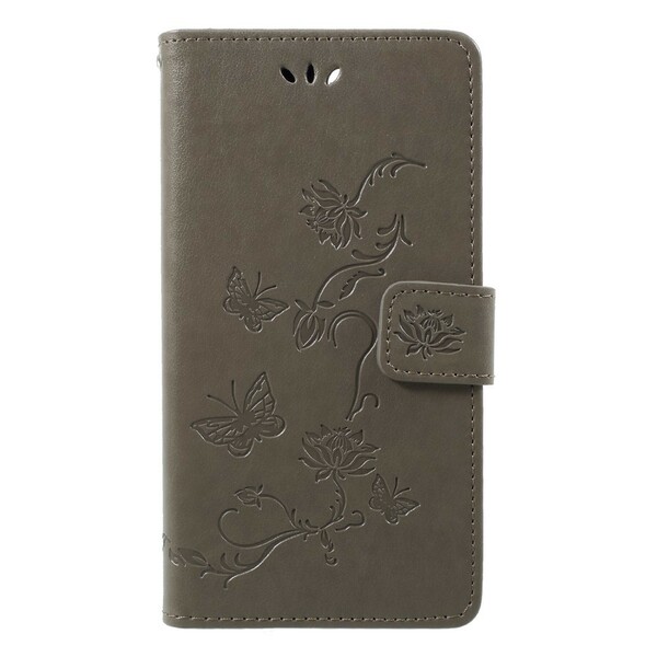 Funda con colgante de mariposas y flores para el Honor 9 Lite