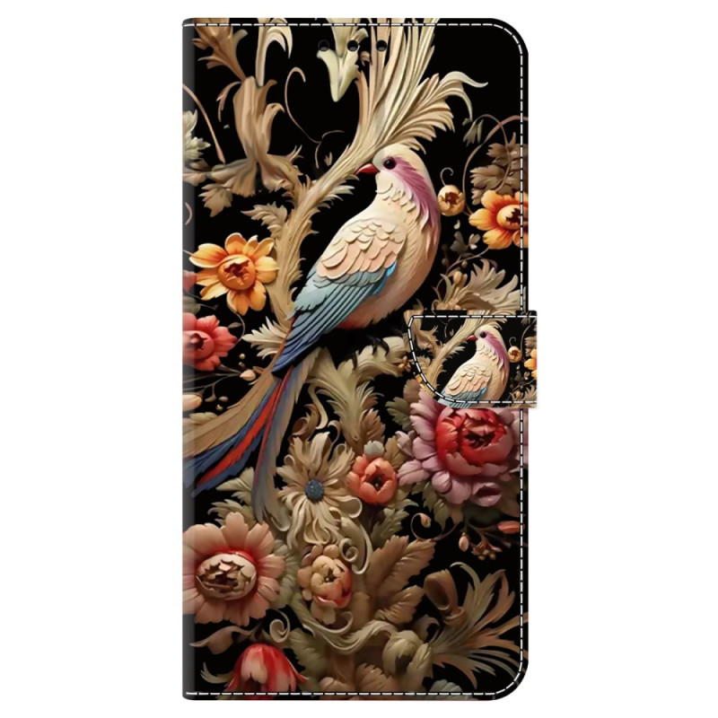 Xiaomi Redmi 13C 5G/13C 4G / Poco C65 Funda Vintage Flor y Pájaro