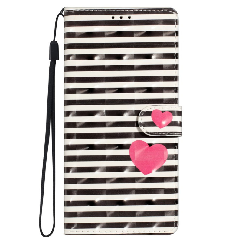 Funda de rayas y corazones para el Honor 90 Pro