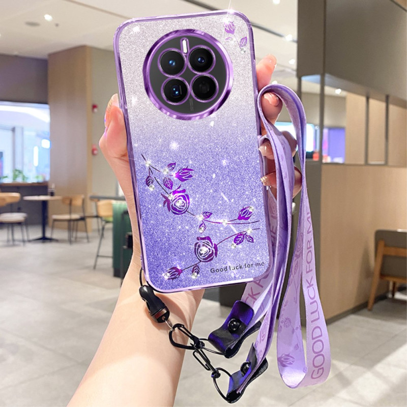 Funda Realme 12 Plus 5G Flores y Strass con colgante
 KADEM