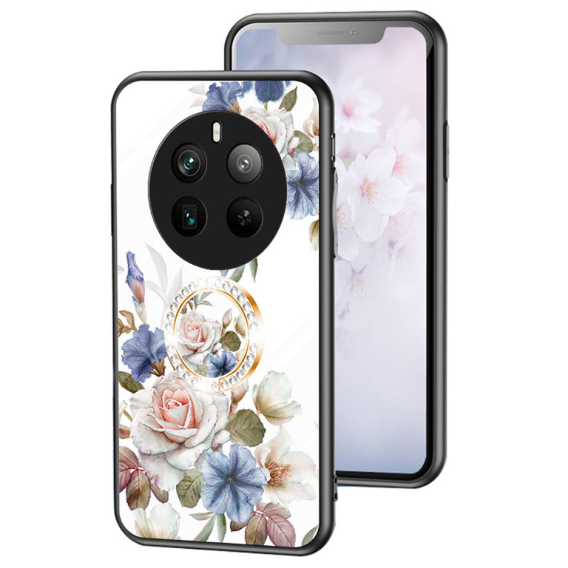 Funda Realme 12 Pro 5G / 12 Pro Plus 5G Cristal templado Anillo de soporte floral