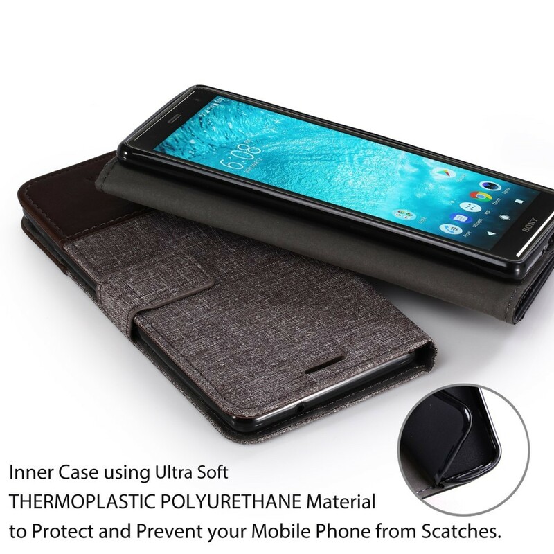 Funda Sony Xperia XZ2 Muxma efecto tela y piel