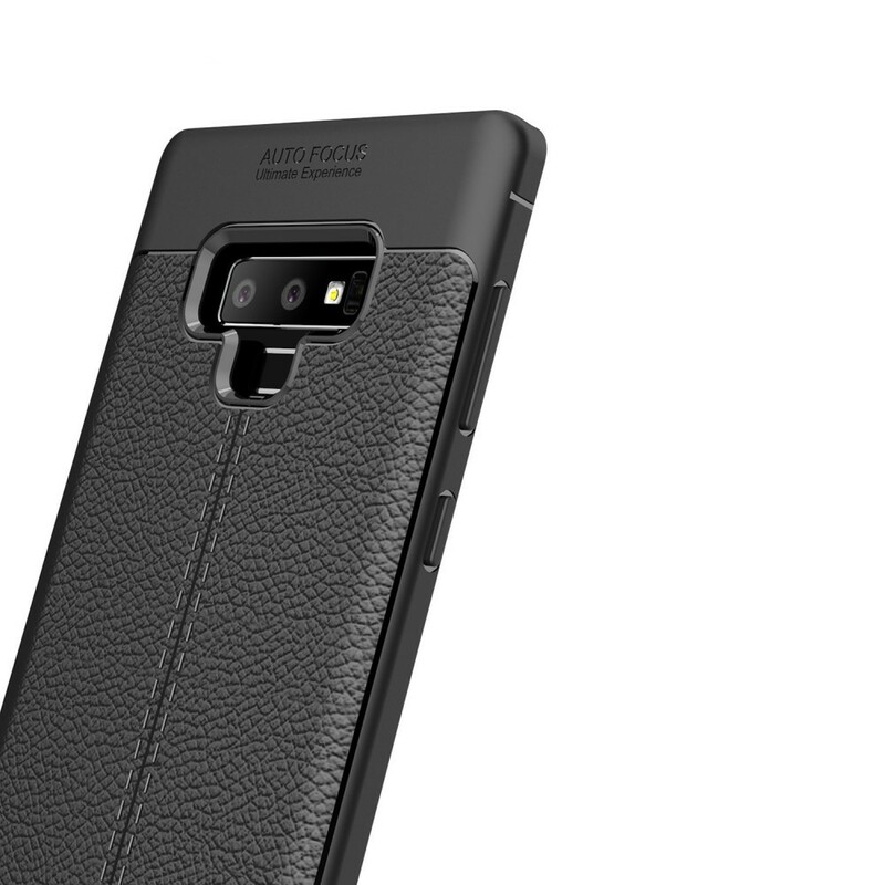 Funda de piel Samsung Galaxy Note 9 efecto lichi doble línea