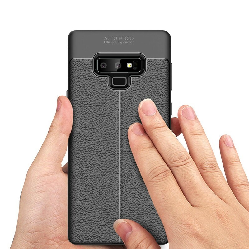 Funda de piel Samsung Galaxy Note 9 efecto lichi doble línea