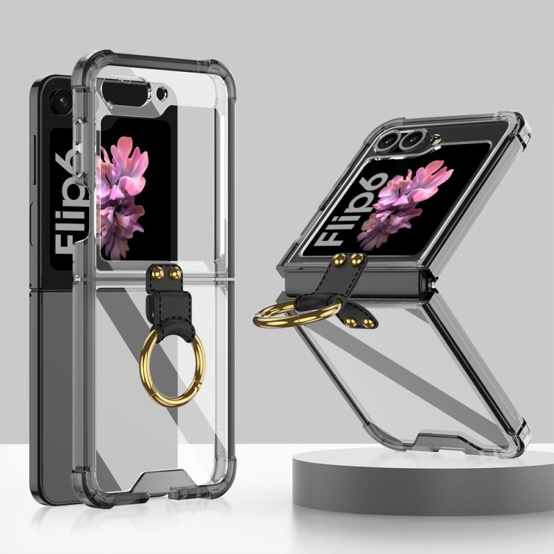 Samsung Galaxy Z Flip 6 Funda Transparente GKK Anillo de Soporte