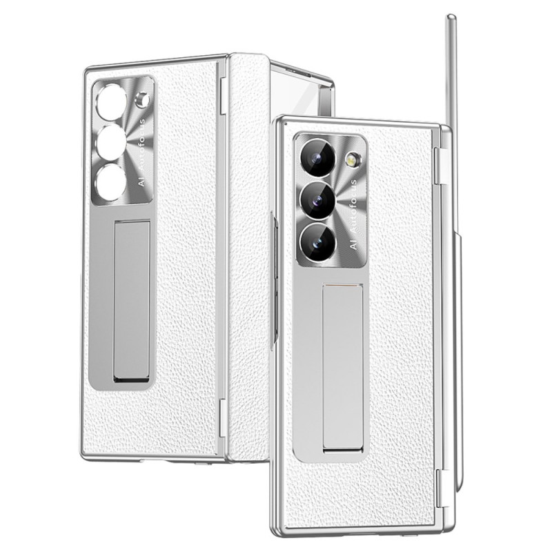Funda de piel imitación Samsung Galaxy Z Fold 6 y soporte para stylus