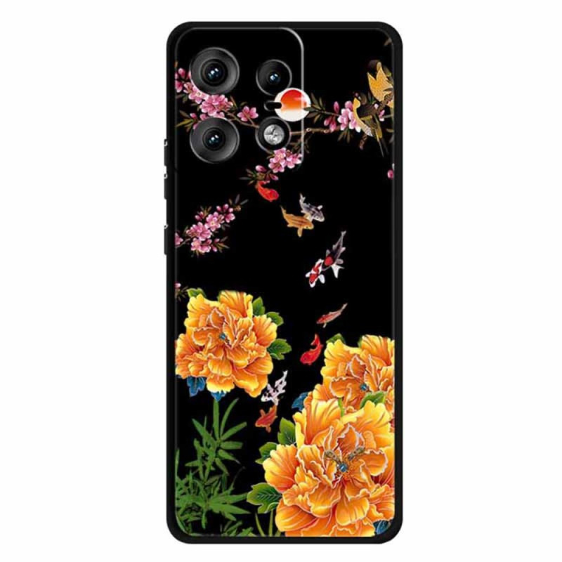 Funda Motorola Edge 50 Pro Flores y Peces