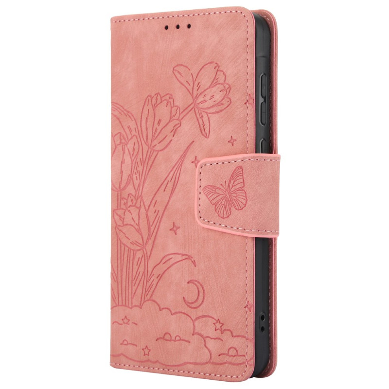 Funda de cordón Motorola Edge 50 Pro con estampado floral