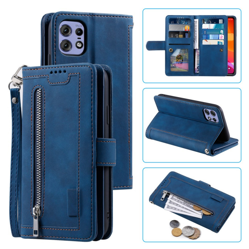 Funda para tarjetas Motorola Edge 50 Pro 9 con bolsillo con cremallera