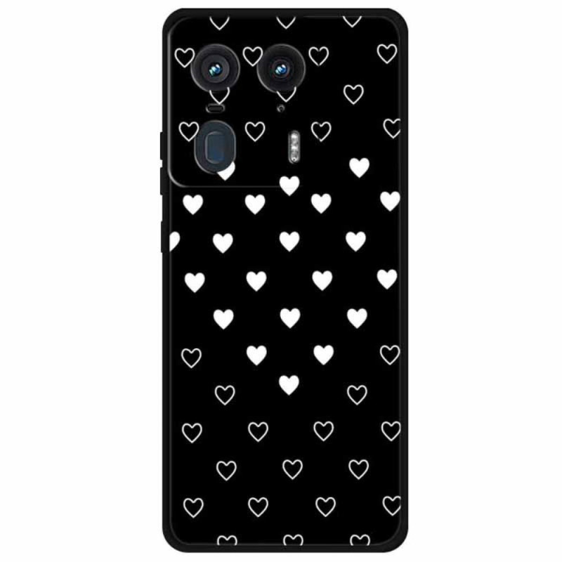 Funda Motorola Edge 50 Ultra White Corazones