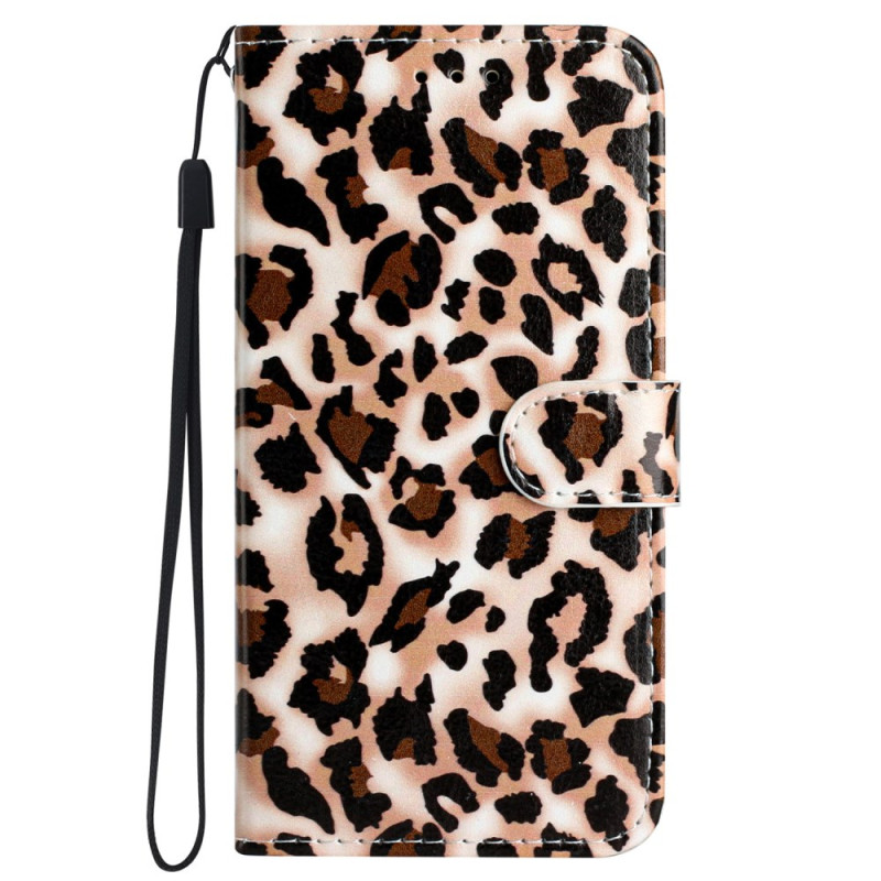 Funda iPhone 16 Patrón Leopardo con Colgante
