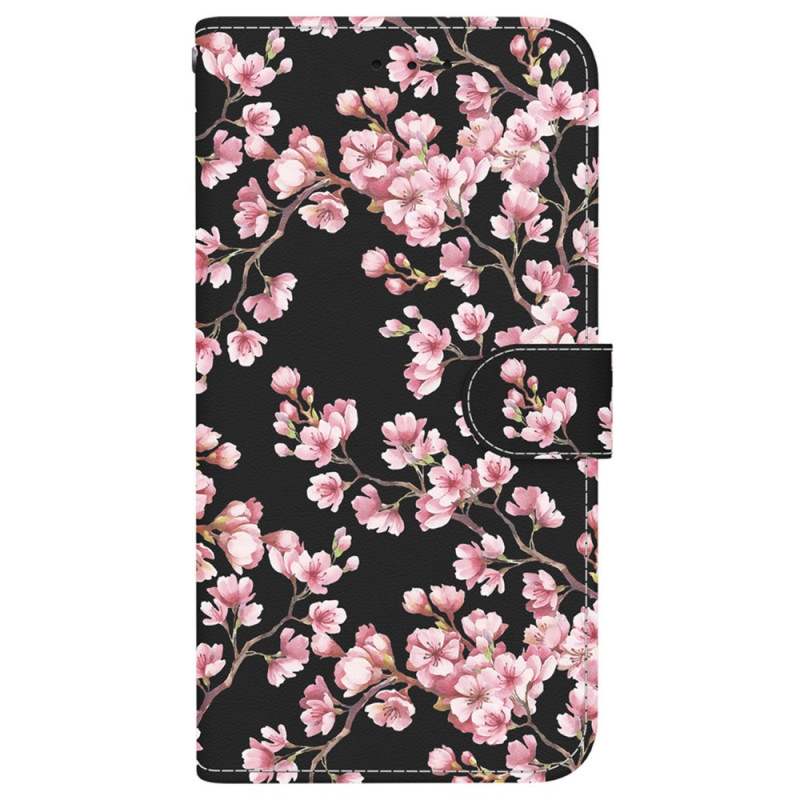 Funda para iPhone 16 Plum Blossom con cordón de seguridad