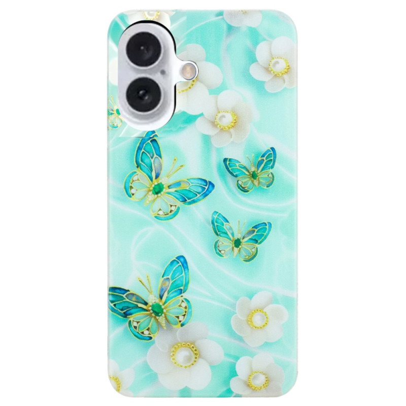 Funda iPhone 16 Flores y Mariposas