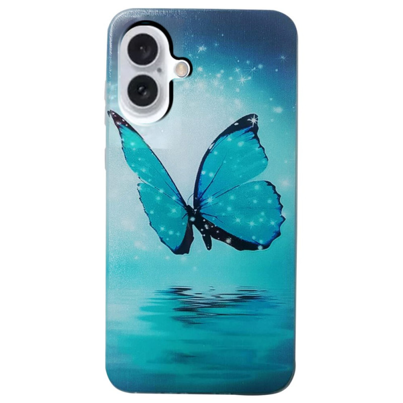 Funda iPhone 16 Mariposa Azul