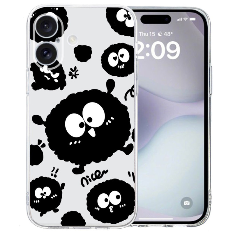 Funda iPhone 16 Borde Transparente Negro Briqueta