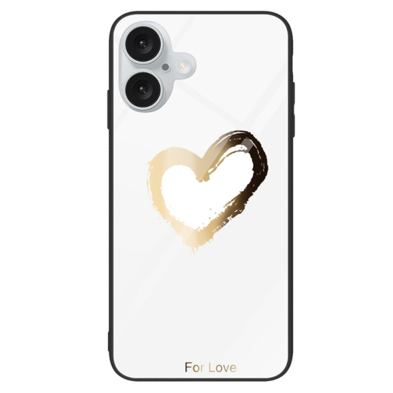 iPhone 16 Hard Funda
 Corazón de oro sobre fondo blanco