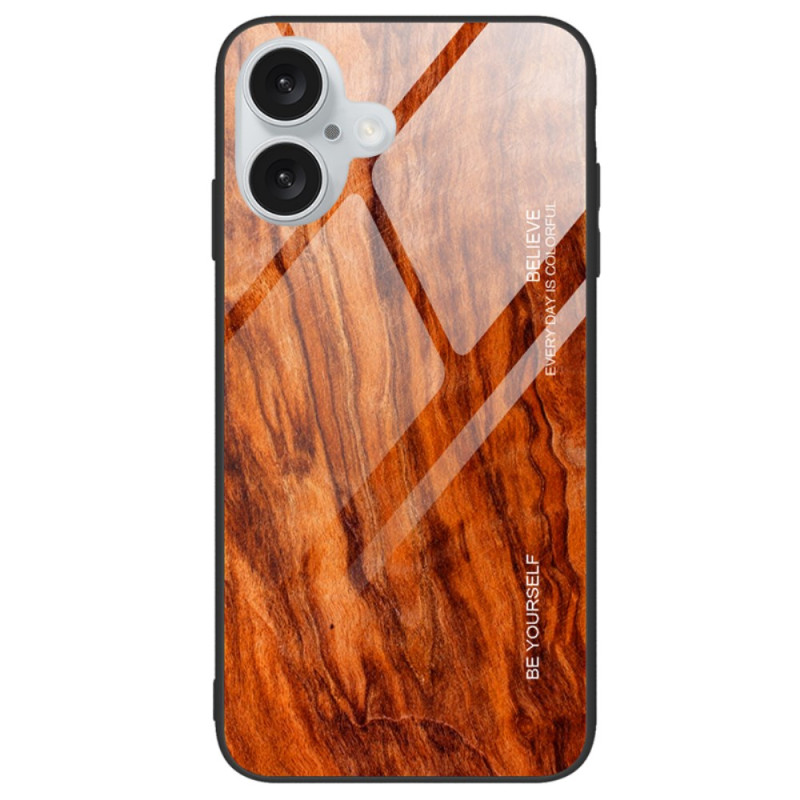 Funda Dura iPhone 16 Cristal Templado Madera