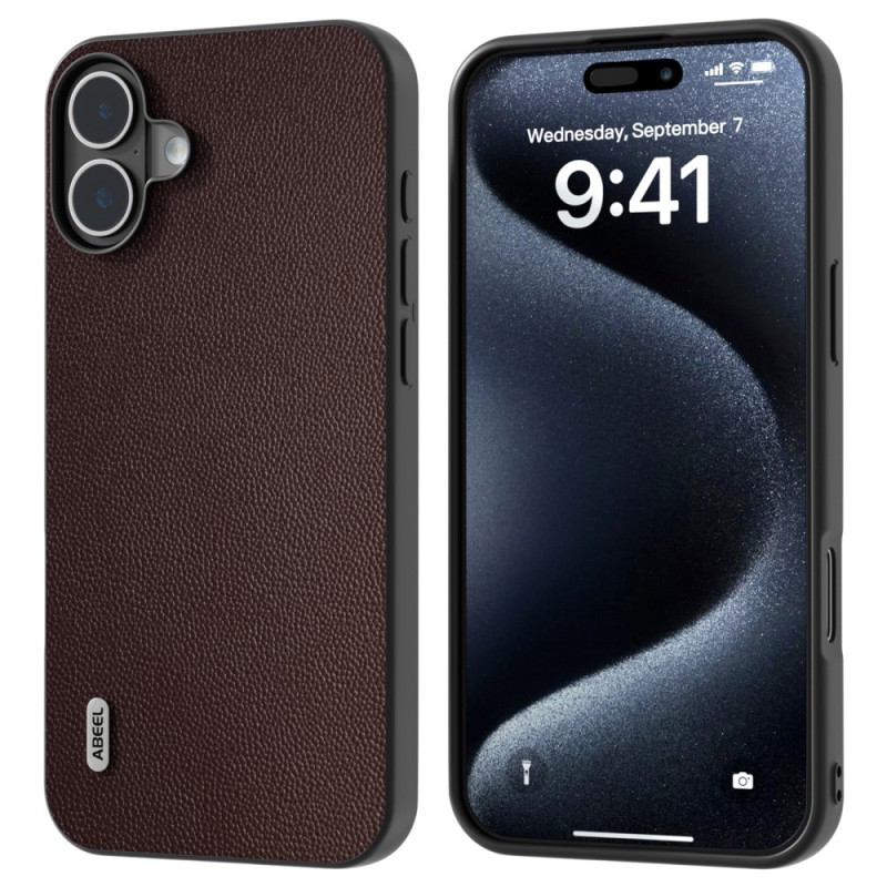 Funda de piel auténtica para iPhone 16 ABEEL