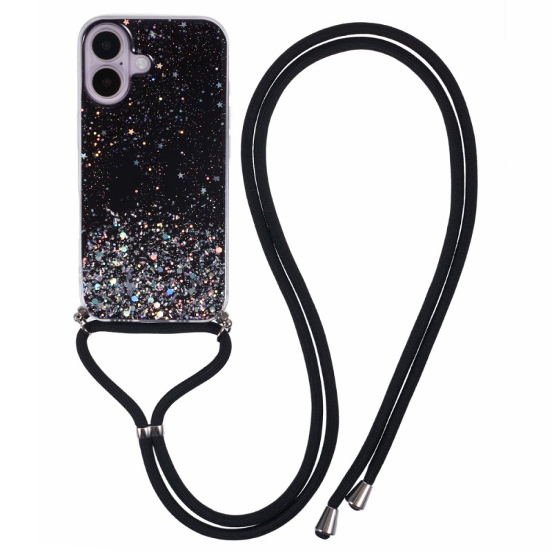 Funda de cordón con purpurina para iPhone Serie 16