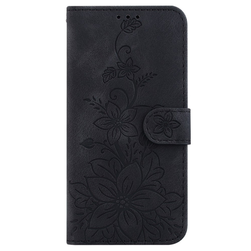 Funda para iPhone 16 Motivo floral con colgante
