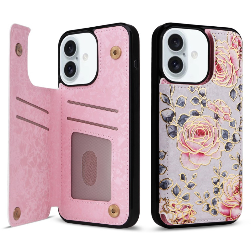 Funda iPhone 16 Plus Protección RFID Floral