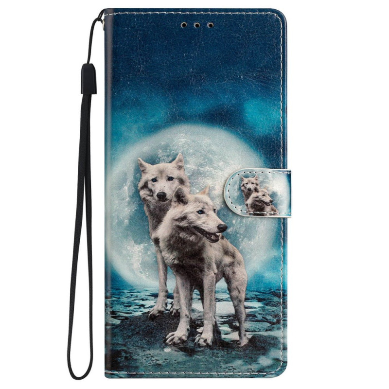 Funda iPhone 16 Plus Couple dLoups à Lanière