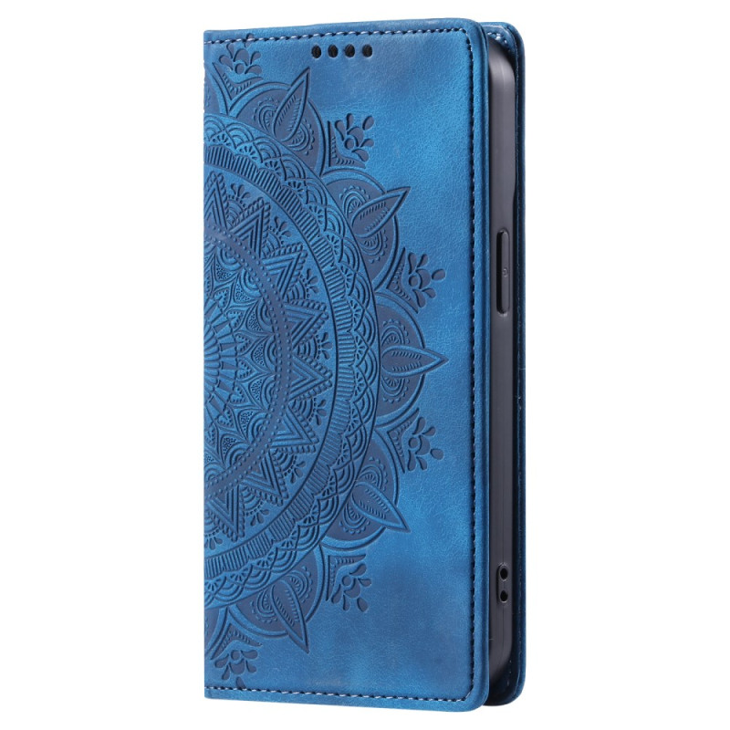 Flip Cover iPhone 16 Plus Mandala Efecto Gamuza