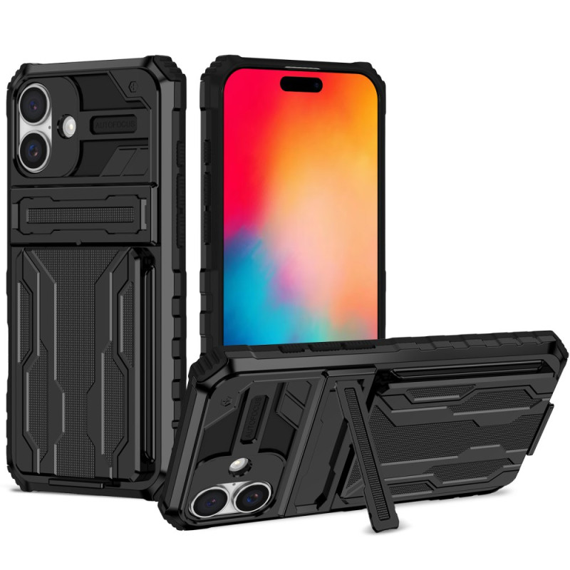 Funda iPhone 16 Plus Soporte y tarjetero integrados