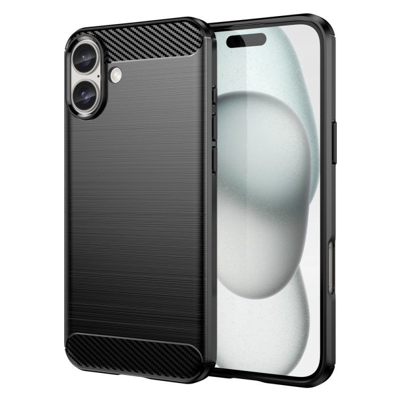 Funda de fibra de carbono cepillada para iPhone 16 Plus